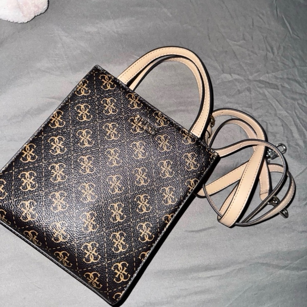 Guess Black and Tan Crossbody Bag